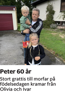 Stort grattis till morfar på födelsedagen kramar frånOlivia och Ivar
Smålandsposten

Publiceringsdag: 20230522
Uppdaterad: 2023-05-17 10:37:07