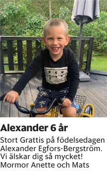 Stort Grattis på födelsedagen Alexander Egfors-Bergström.Vi älskar dig så mycket!Mormor Anette och Mats
Barometern-Ot

Publiceringsdag: 20251002
Uppdaterad: 2025-09-23 07:47:32