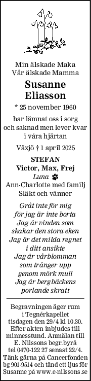 Smalandsposten Dodsannonser